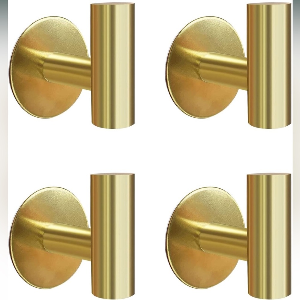 Adhesive Towel Hooks, Brushed Gold SUS 304 Stainless Steel Brushed Gold- 4
